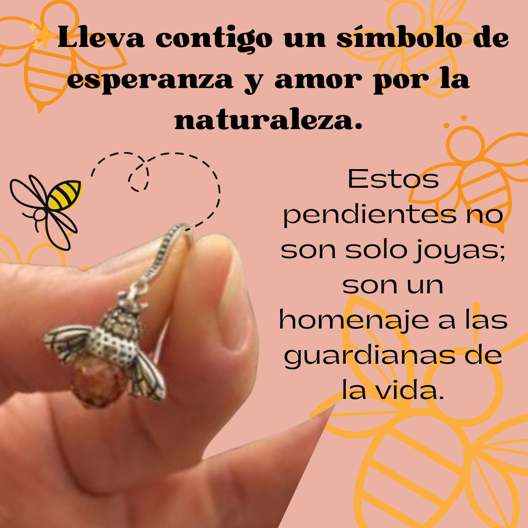 OFERTA 1+1 Pendientes de Abeja Plata S925
