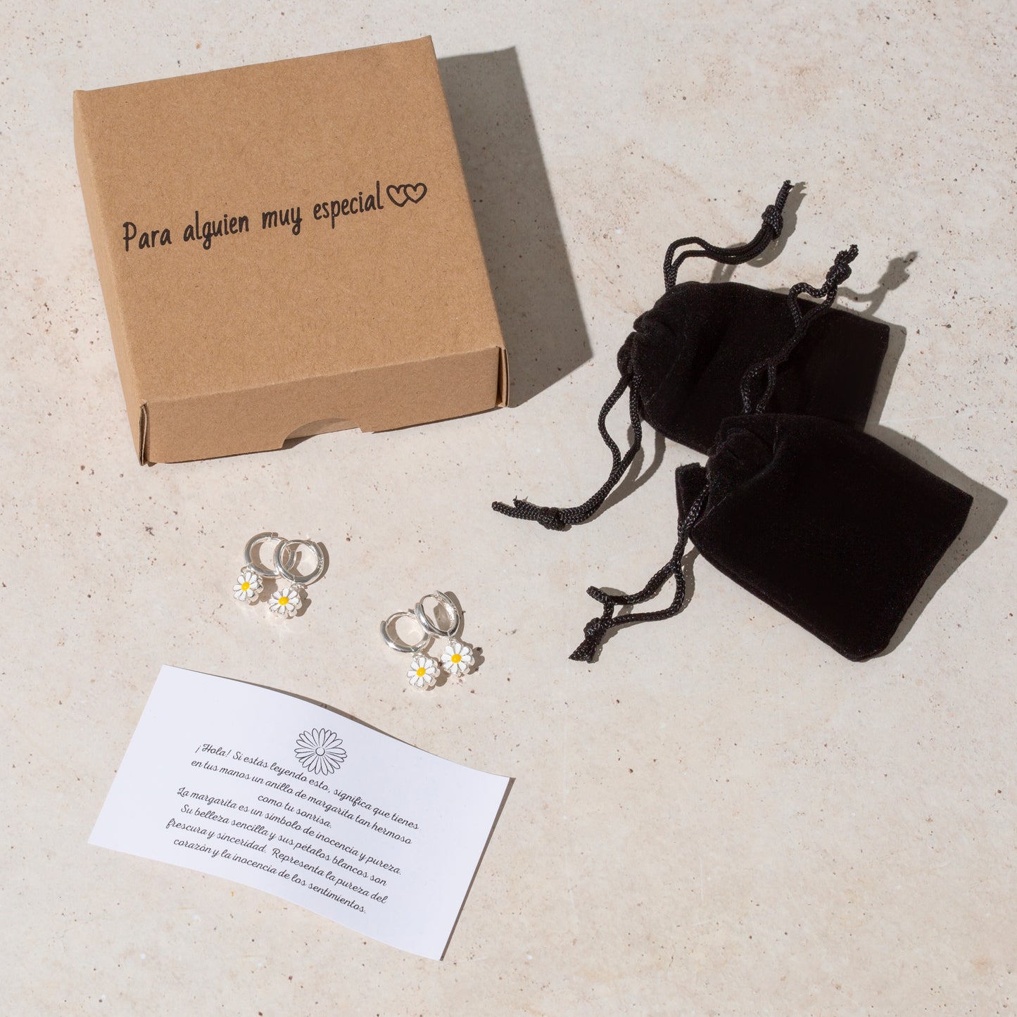 1+1 GRATIS Pendientes Margarita en plata S925