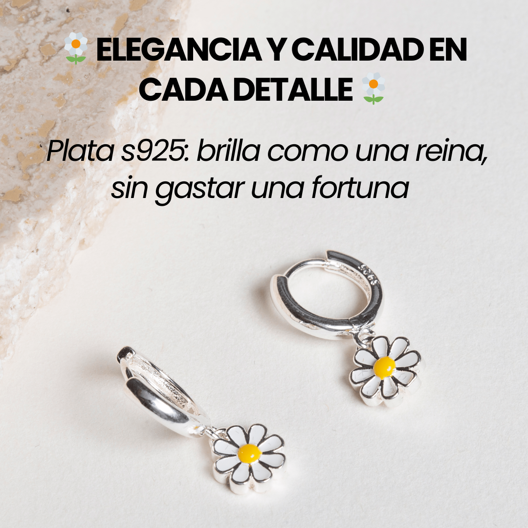 1+1 GRATIS Pendientes Margarita en plata S925